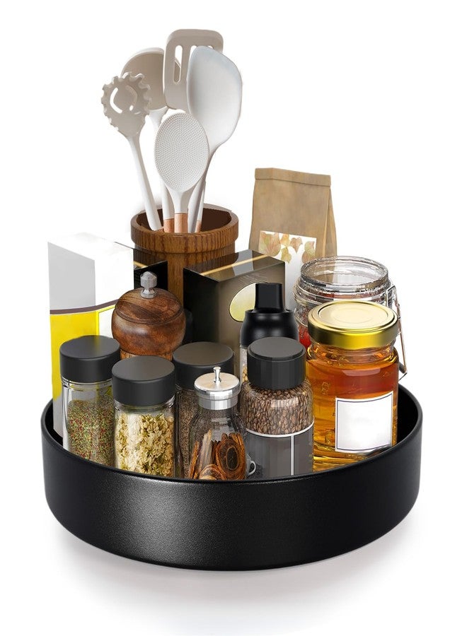 neotidy Metal Lazy Susan Organizer, 10 Inch Anti-Rust Turntable for Cabinet, Kitchen, Dining Table, Bathroom - Rotating Spice Rack, Spinner Storage, Round Carousel Organizer for Countertop Black - Image 1